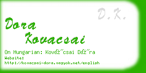 dora kovacsai business card